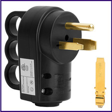 2-in-1 Nema 6-50P/6-30P Welder Plug, ETL Listed, 30A/50A 250V, Black, 3-Prong Ma