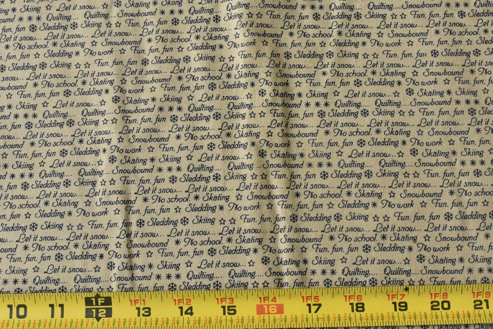 Por 1/2 yarda, azul marino "Diversión de invierno" en franela tostada, Marcus/Judie Rothermel, P8279 Foto 4 de 4