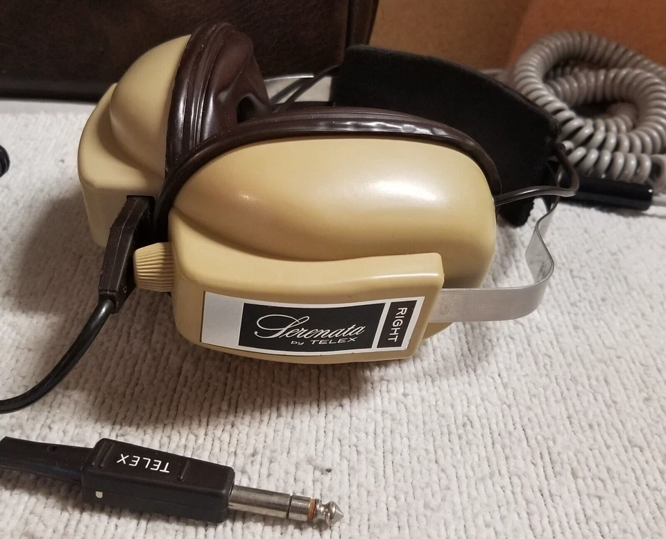 Auriculares Telex "Serenata" Vintage - Sobre la Oreja - Estuche Telex - Extensión de Cable Foto 2 de 4