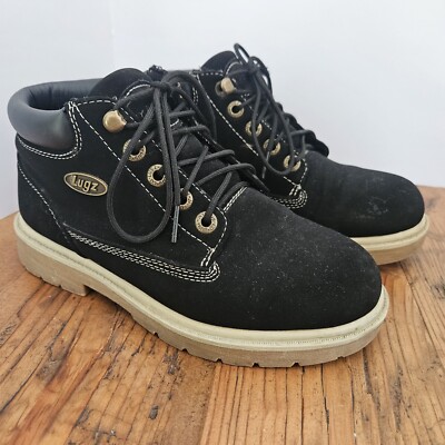 Lugz Womens Drifter LX Chukka Boots Black with Tan Bottoms