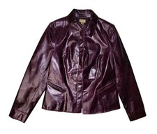 Caslon Womens Burgundy Light Leather Jacket S...