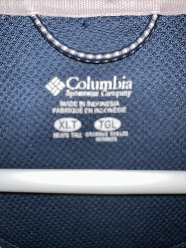 Columbia Golf Polo Shirt Men's XLT Short Sleeve Navy Blue OmniShade - Picture 2 of 5