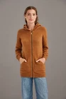 New Zealand Possum Fur Merino Wool Knitwear Womens Stepped Stitch Hoodie