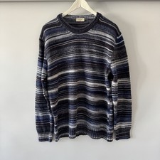 Men's Altea Milano Wool Knitted Stripped Sweater Size L