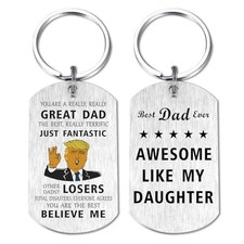 Mataly Funny Dad Keychain - Awesome Like My Daughter Son, Best Daughter to Dad