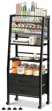 3-Tier Art Cart with Drawers & Lockable Wheels Craft Organizer for Supplies
