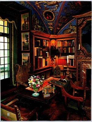 1979 Magazine Print Lavish & Ornate Victorian-Era Style Library Study Room Books