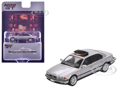 BMW 750IL GRAY JAMES BOND 007 ''TOMORROW NEVER DIES'' 1/64 BY MINI GT MGT00902