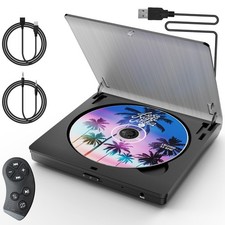 External CD Player for Car, USB  AUX Car CD Player with Steering Wheel Remot...