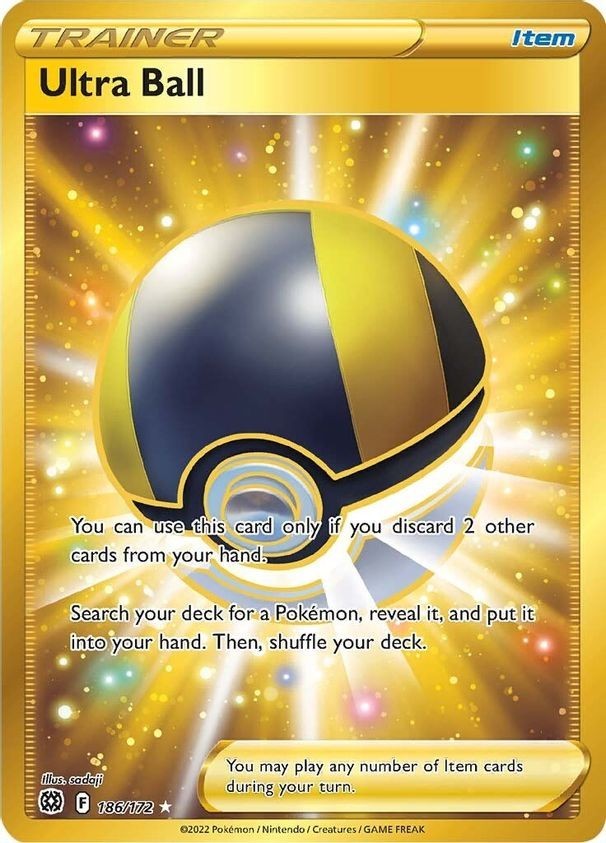 Ultra Ball - 186/172 - Pokemon Brilliant Stars Sword Shield Secret Rare Card NM