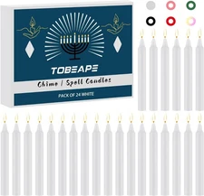 Tobeape Spell Chime Candles 24 pcs White 4 inch Taper Candle-24pcs, 