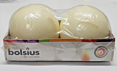 Bolsius Ball Candles Set of 2 Ivory 2.5  Diameter | Home Décor Spheres