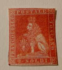 1851 ANTICHI STATI TOSCANA 2 SOLDI NUOVO FILIGRANA LINEE