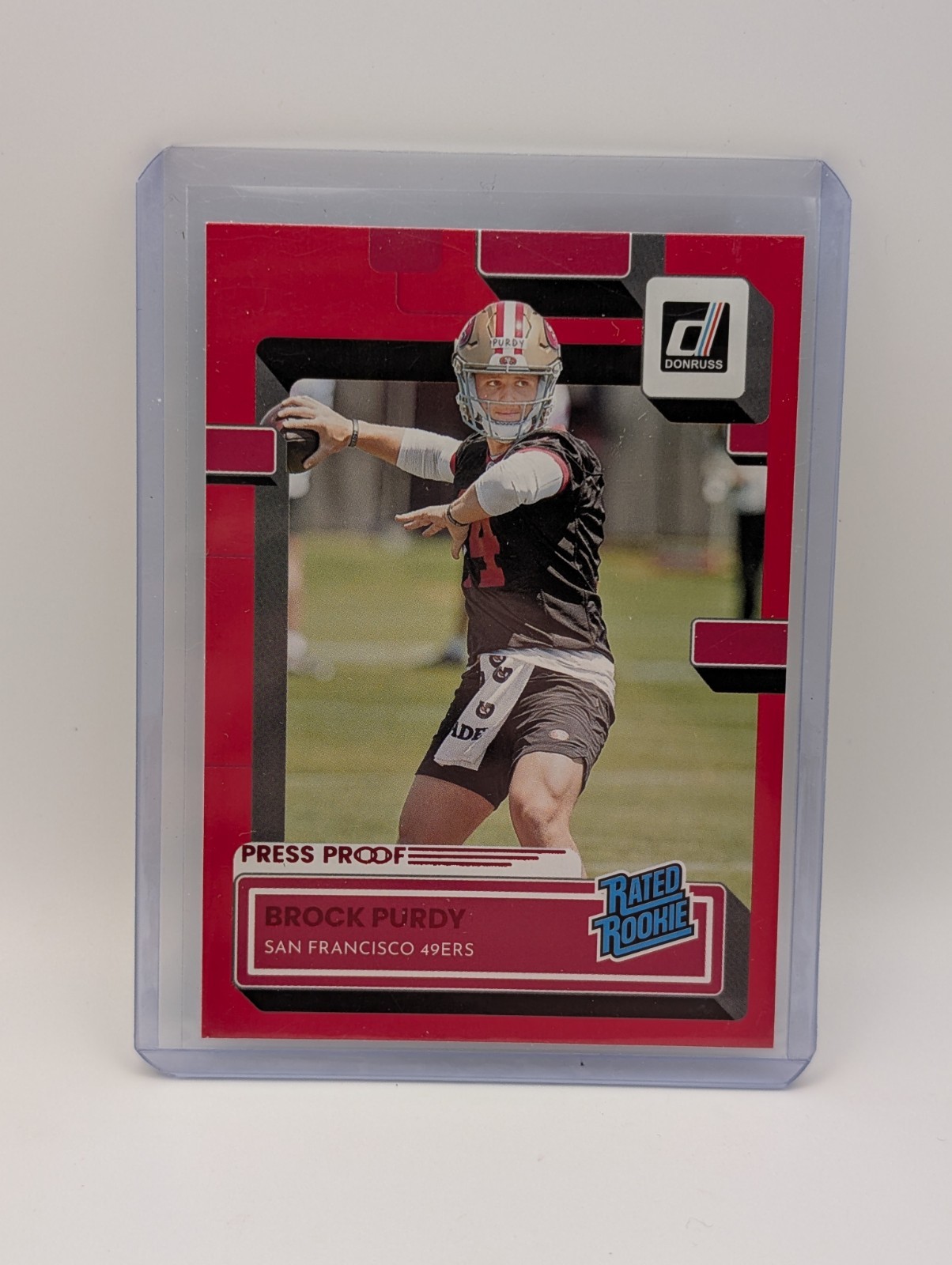 2022 Panini Donruss - Rated Rookie Brock Purdy #374 Press Proof Red (RC)