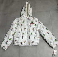 Members Only2022 Nickelodeon Rugrats Jacket White Zip Hooded Coat Juniors LARGE