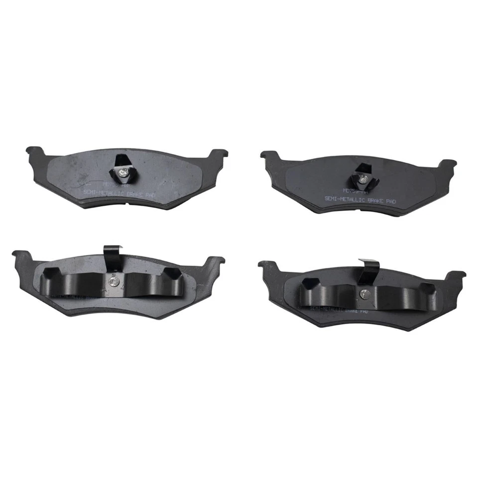 Kit de pastillas de freno y rotor trasero semimetálico con fluidos para Chrysler Dodge Foto 2 de 4