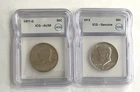 LOT OF 2 50C KENNEDY HALF DOLLARS 1971-D ICG AU58 & 1972 ICG GENUINE