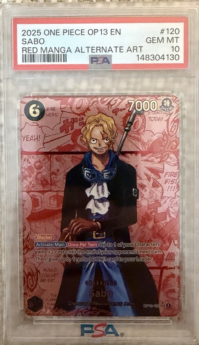 sa様オーダーページ133、134 2025 One Piece OP13 EN Red Manga Alternate Art #120 Sabo PSA 10