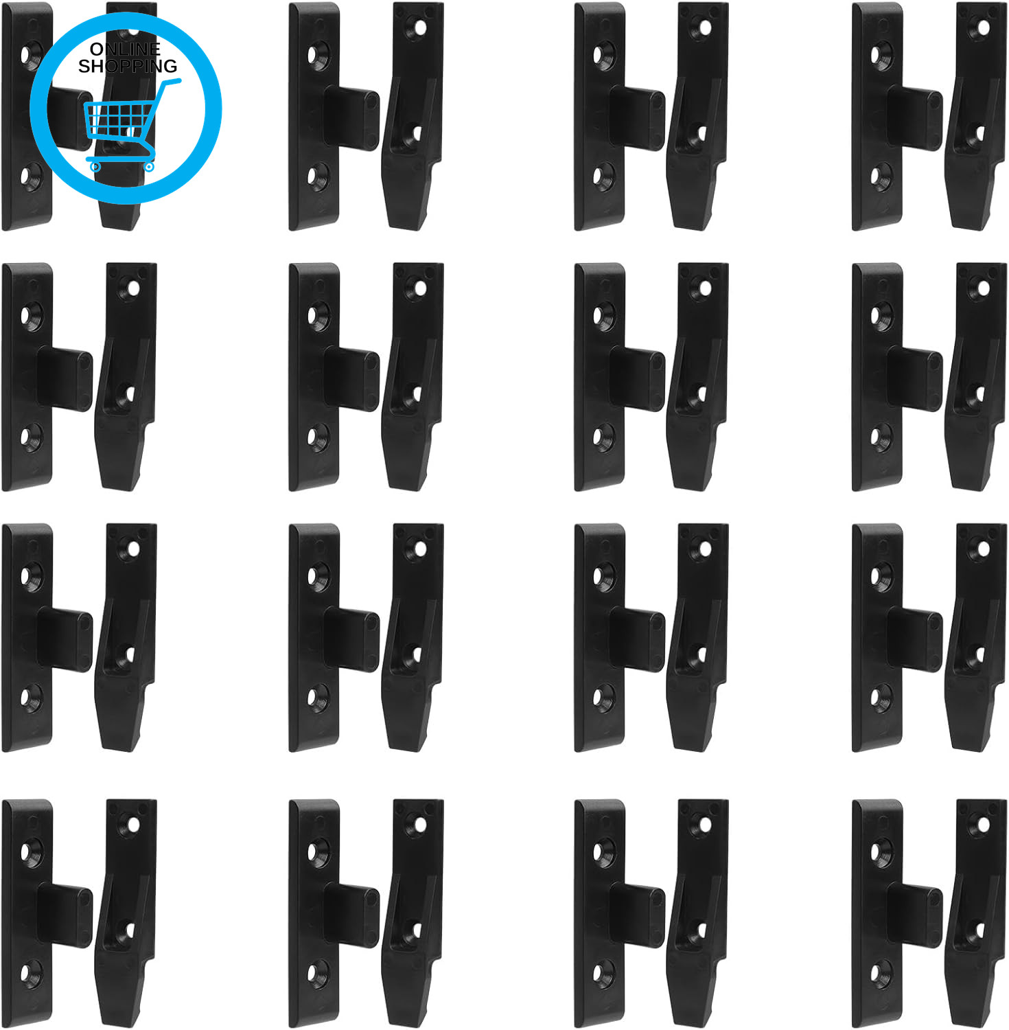 16 Pairs Keku Drop on Hook Push in Plinth Fasteners Fittings Push in Plinth Fast