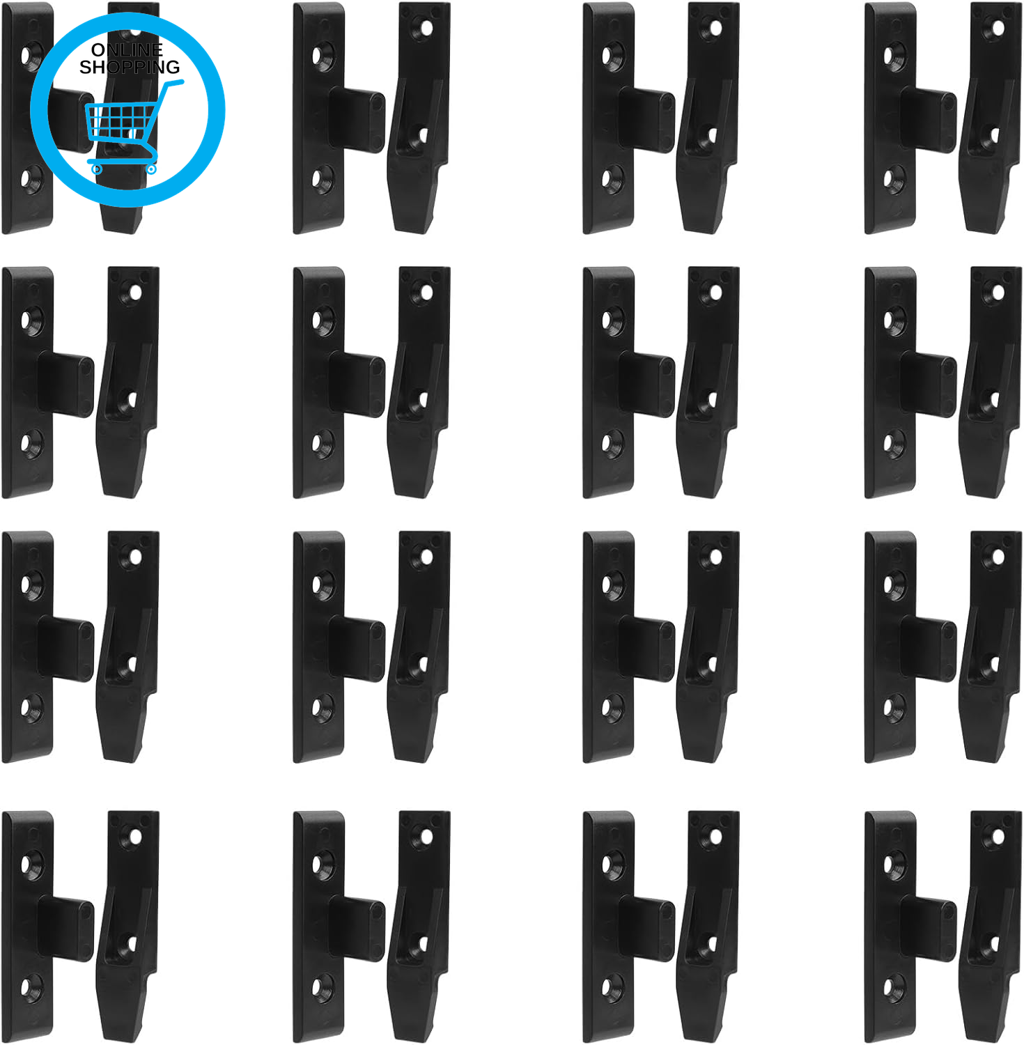 16 Pairs Keku Drop on Hook Push in Plinth Fasteners Fittings Push in Plinth Fast