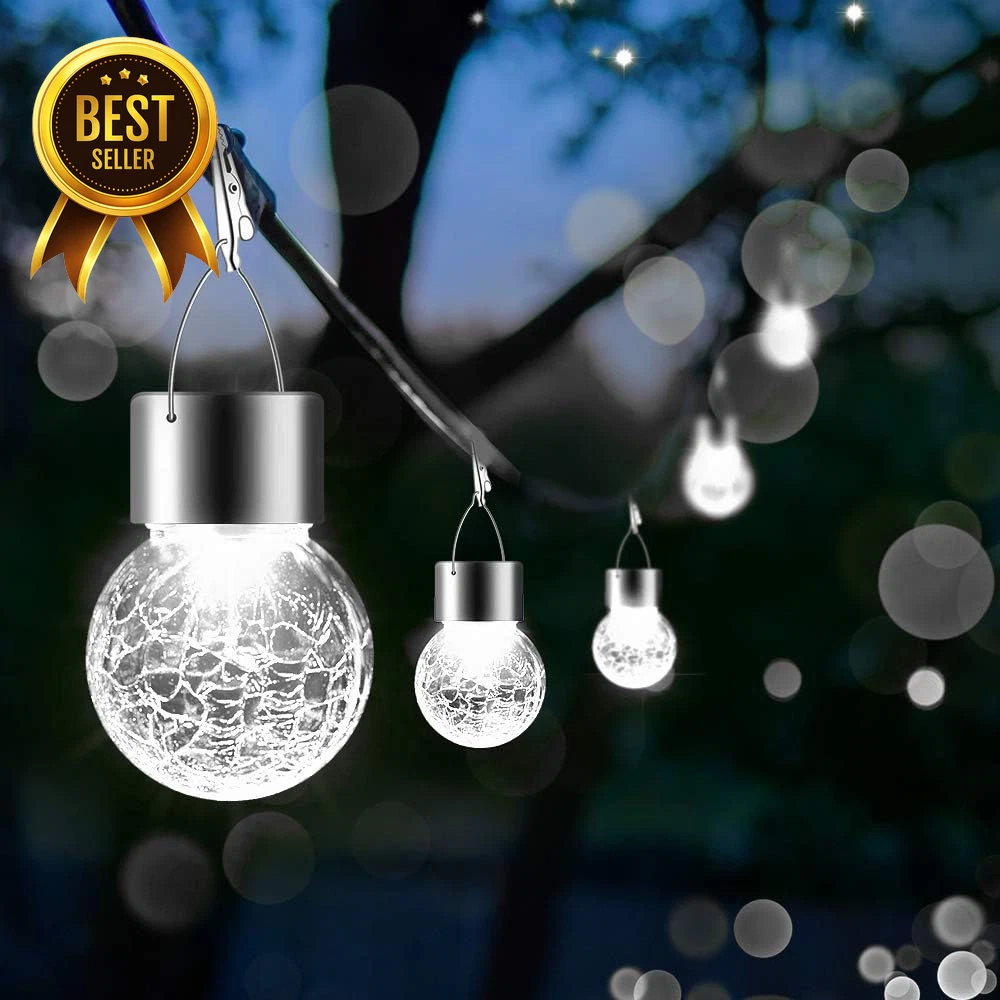 Solar Lights Outdoor Hanging Decorative Globe 24 Pack, Waterproof Solar Lantern