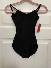 Capezio Camisole Leotard Black V Neck Size XS