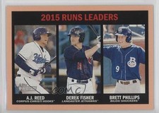 2016 Heritage Minor League Edition Peach Border 8/25 AJ Reed Derek Fisher 4k8