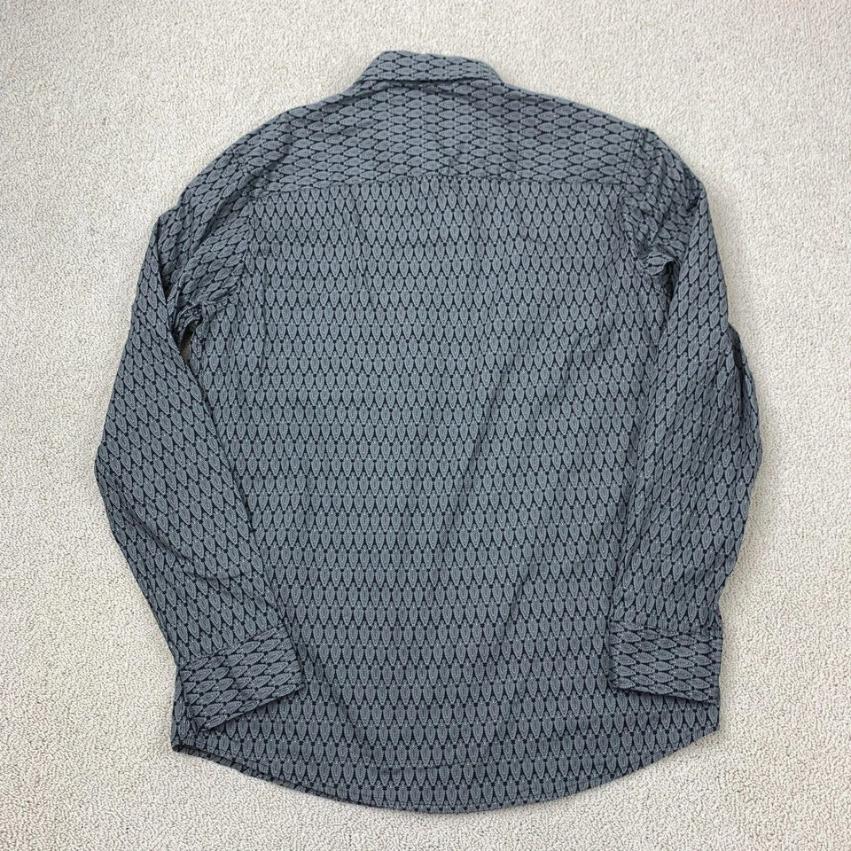 Alfani Button-Up Shirt Men's Size M Black Long Sleeve Paisley Collared Cotton - Image 4 of 4