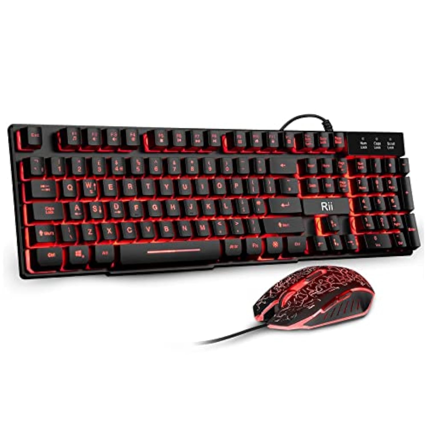 Rii Gaming Keyboard And Mouse Set,Led Wired Keyboard Mouse With 3 Pure Colors Backlit (Red/Purple/Blue),Light Up Keyboard And Mouse Compatible W - Image 2