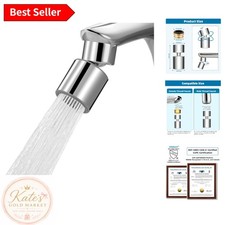High-Quality Dual Function Chrome Faucet Aerator - 55/64'' Thread, Easy Install