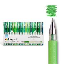 400-24G Green Tones Rollerball Gel Pens, Set of 24 Colors, XL Ink Cartridge