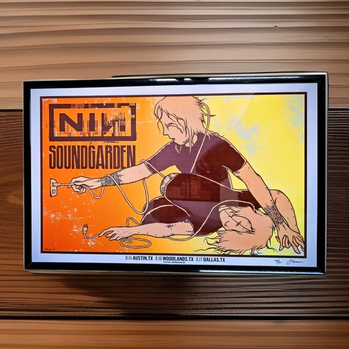 Nine Inch Nails NIN Woodlands Texas Framed Concert Poster