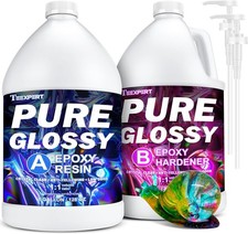 Epoxy Resin 2 Gallon Kit with Pumps Crystal Clear Non Yellowing Self Leveling