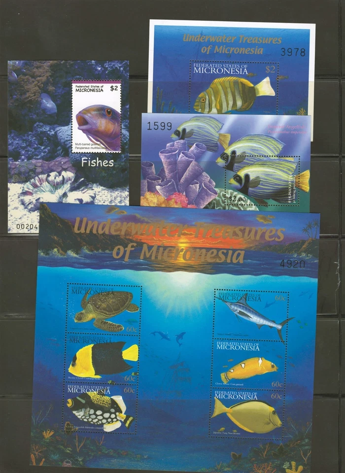 Tropical Fish and Coral Reefs, 6 Page Micronesia MNH Collection ZAYIX 0825L1697 - Image 2 of 4