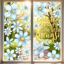 Spring Summer Daisy Window Clings Floral Window Stickers Double-Side Flower