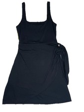 Aritzia Wilfred faux Wrapped Dress Sleeveless Stretch Waist Tie black Size Large