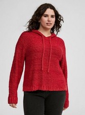 TORRID SIZE 0 L-12 JESTER RED TEXTURED BOXY HOODIE NWT RETAIL 69.90