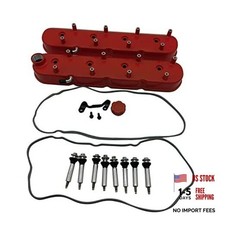 1 SET Engine Valve Covers Cast Aluminium Red Tall Chevy Valve Covers with