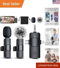 3 in 1 Professional Wireless Lavalier Microphone for iPhone/Android/Camera, W...