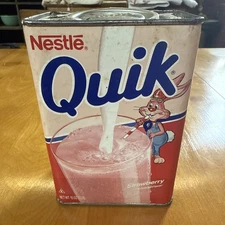 Nice Vintage Nestle Strawberry Quik Container Tin