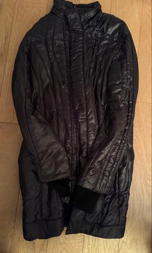 Rick Owens Long Black Down Jacket L Collection Rare Condition