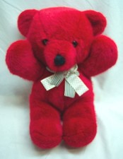 Vintage 1979 Dakin CUDDLES RED TEDDY BEAR W/ BOW 14" Plush Stuffed Animal Toy