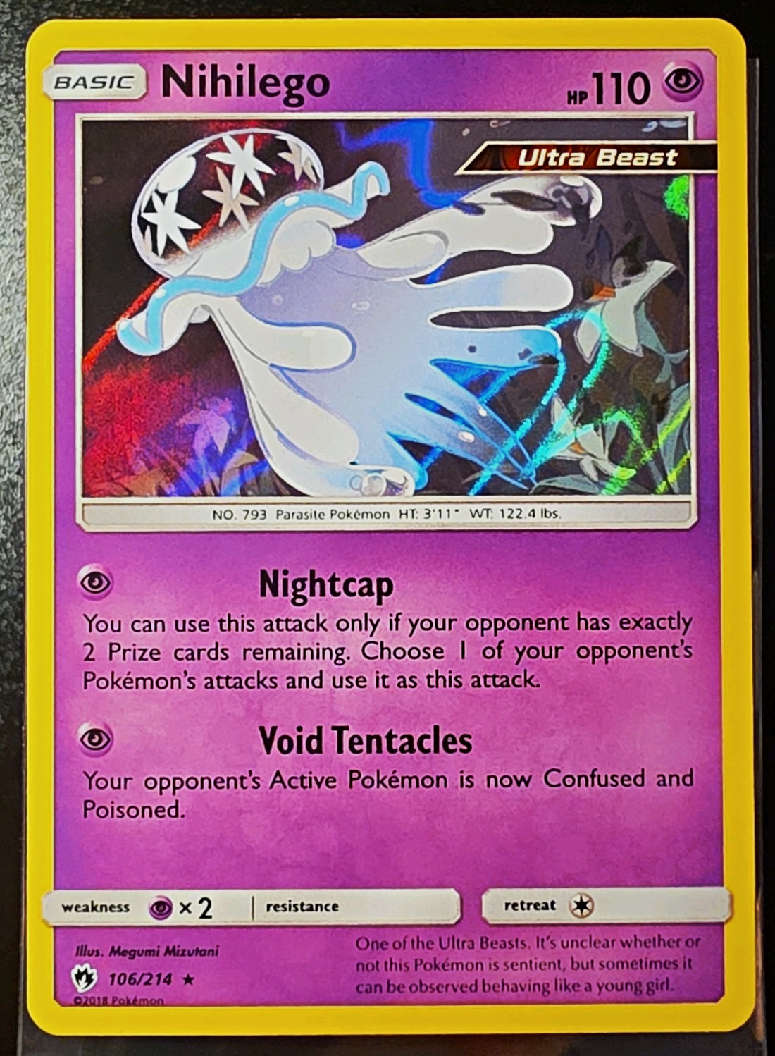 Nihilego 106/214 Lost Thunder Holo Rare EN NM