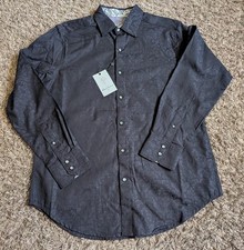 NWT Robert Graham Black Classic Fit Cotton Bayview AOP LS Button Up Men's S