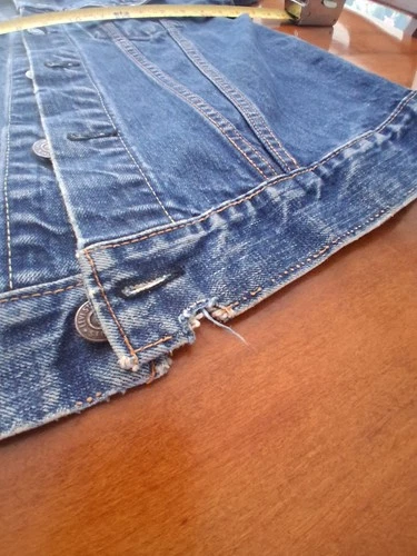 Vintage 60s Levis Big E Type 3 Denim Trucker Jacket Dark Indigo 36 18x24 70505 image 14