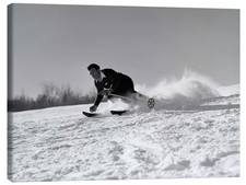Leinwandbild Skifahrer auf der Abfahrt - Vintage Ski Collection
