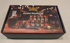 WillsCoo Alcohol Infusion Kit for Infusing Spirits w/2 Decanters, Spices, Labels