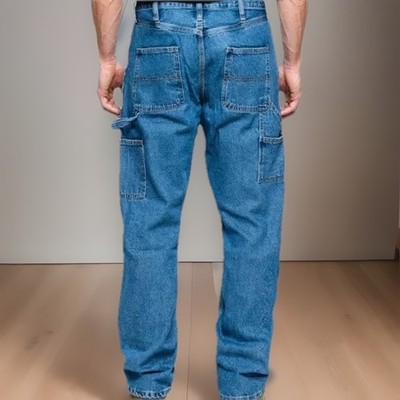 Full Blue Men's Big & Tall Carpenter/Utility Jean 100% Light Wash Cotton 40x32