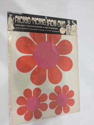 Vintage Rare  1968 Rickie Tickie Iron-Ons Mid-Century Mod Flower Power NOS