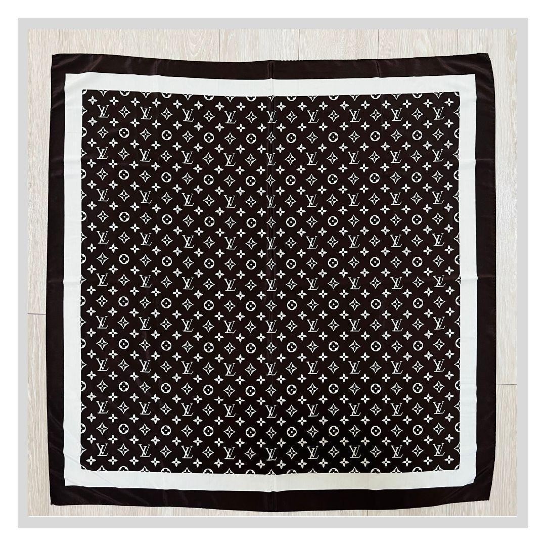 Louis Vuitton Monogram Brown Silk Scarf Luxury Fashion Accessory